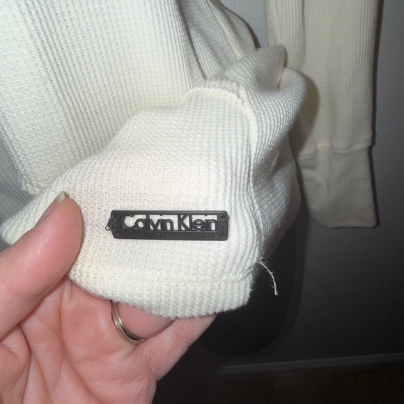 Calvin Klein Thermal Performance Crewneck Long Sleeve Top Off-White Size Large - Picture 4 of 7